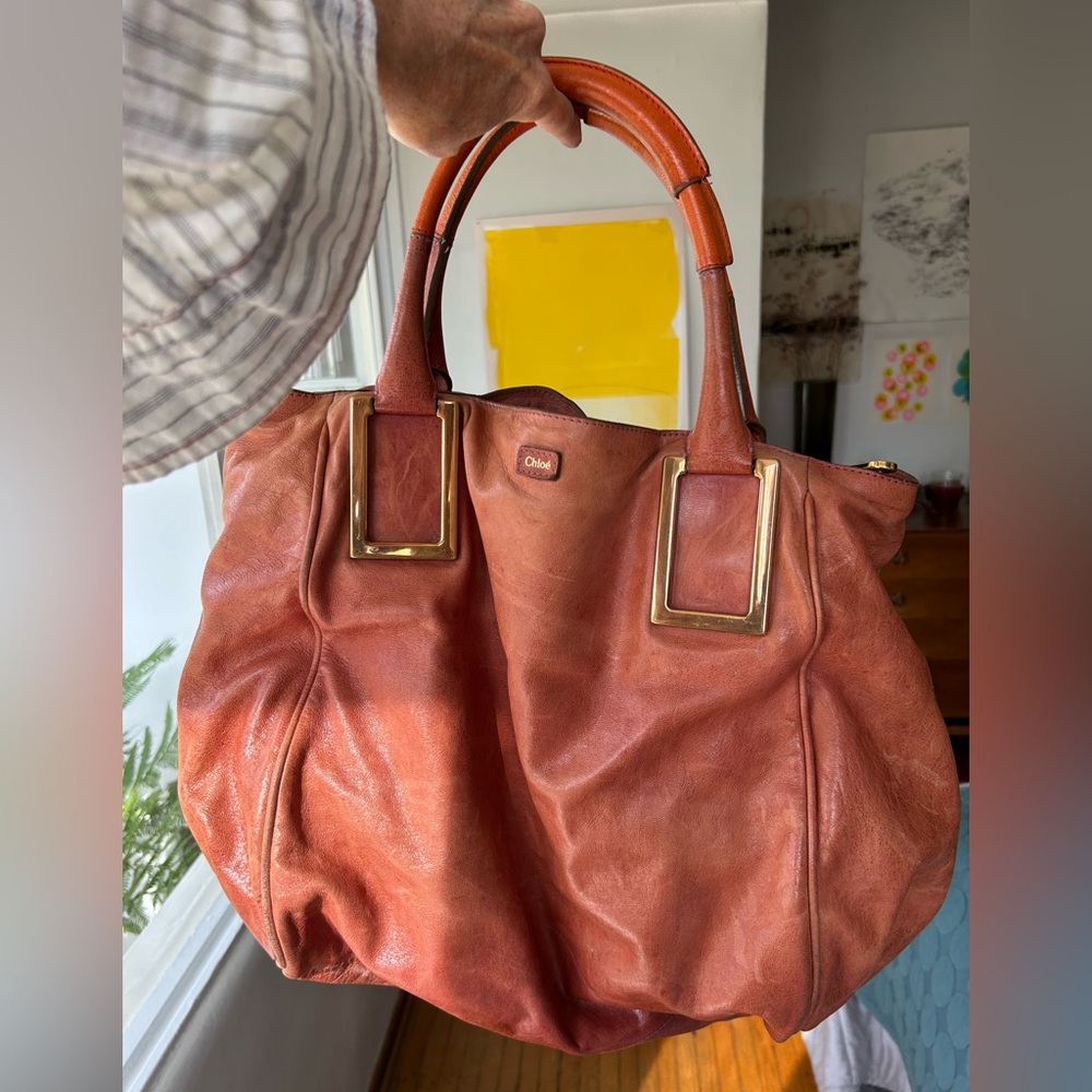 Chloe Brown Leather Tote Bag